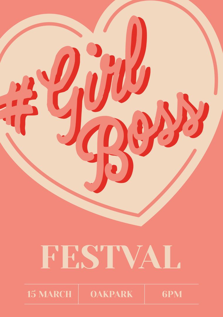 Empowering Girl Boss Heart Event Poster - Download Free Stock Templates Pikwizard.com