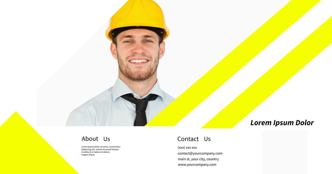 Smiling Engineer in Hard Hat Showcases Professional Services - Download Free Stock Templates Pikwizard.com