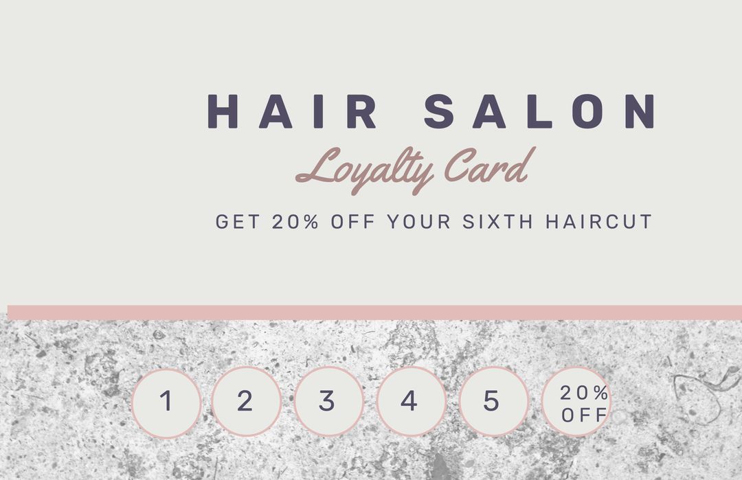 Elegant Hair Salon Loyalty Card with Reward System - Download Free Stock Templates Pikwizard.com