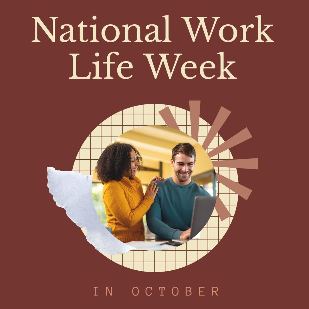 Celebrating National Work Life Week Handmade Design with Happy Diverse Couple