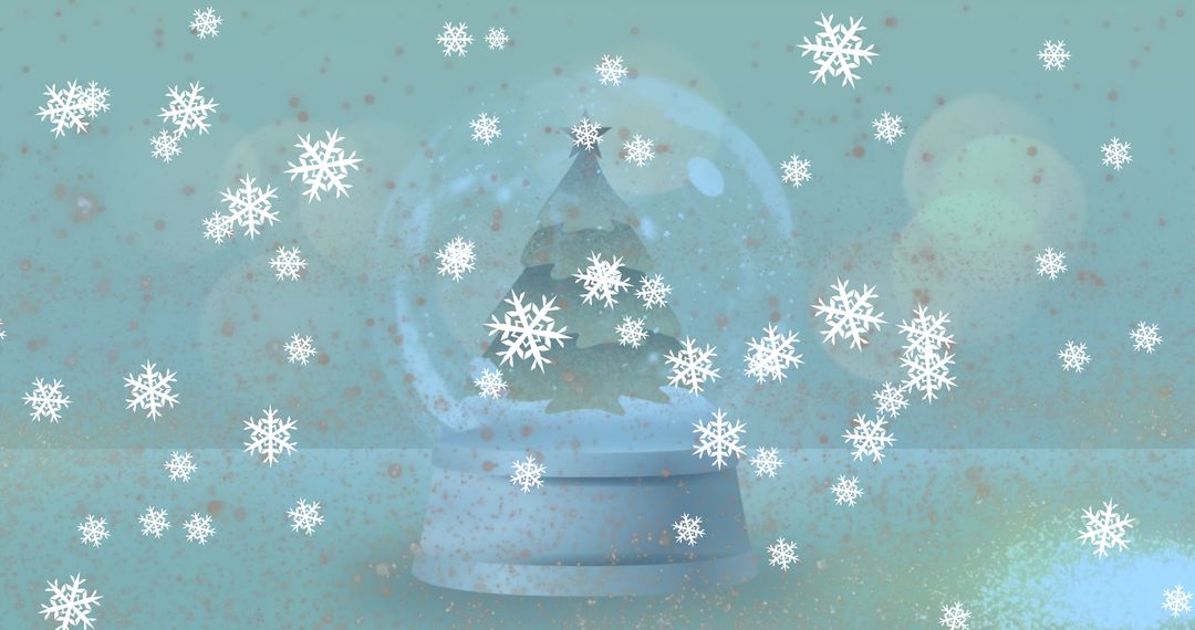 Snow Globe with Christmas Tree and Shooting Stars - Free Images, Stock Photos and Pictures on Pikwizard.com