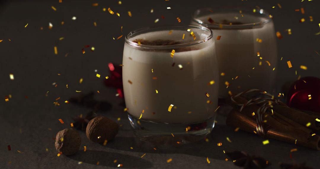 Festive Eggnog with Cinnamon and Confetti