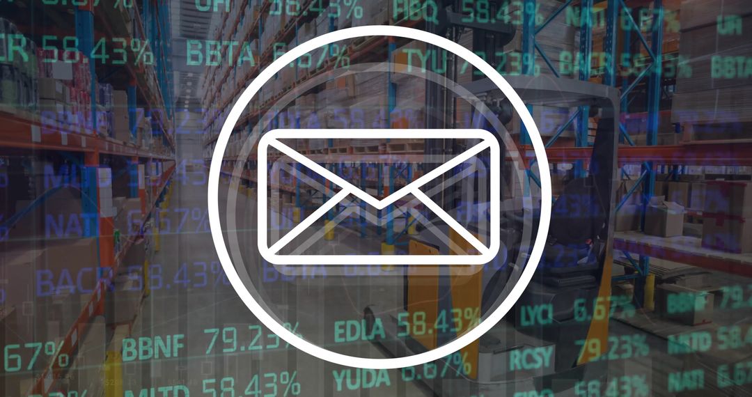 Digital Communication in Logistics Warehouse with Financial Metrics Overlay