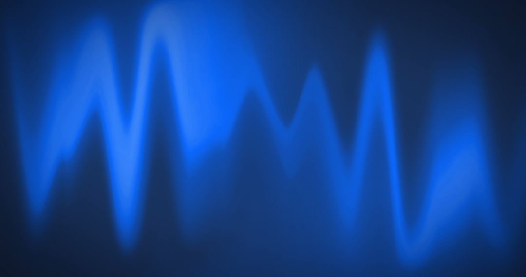 Glowing Blue Heart Rate Waves on Dark Background