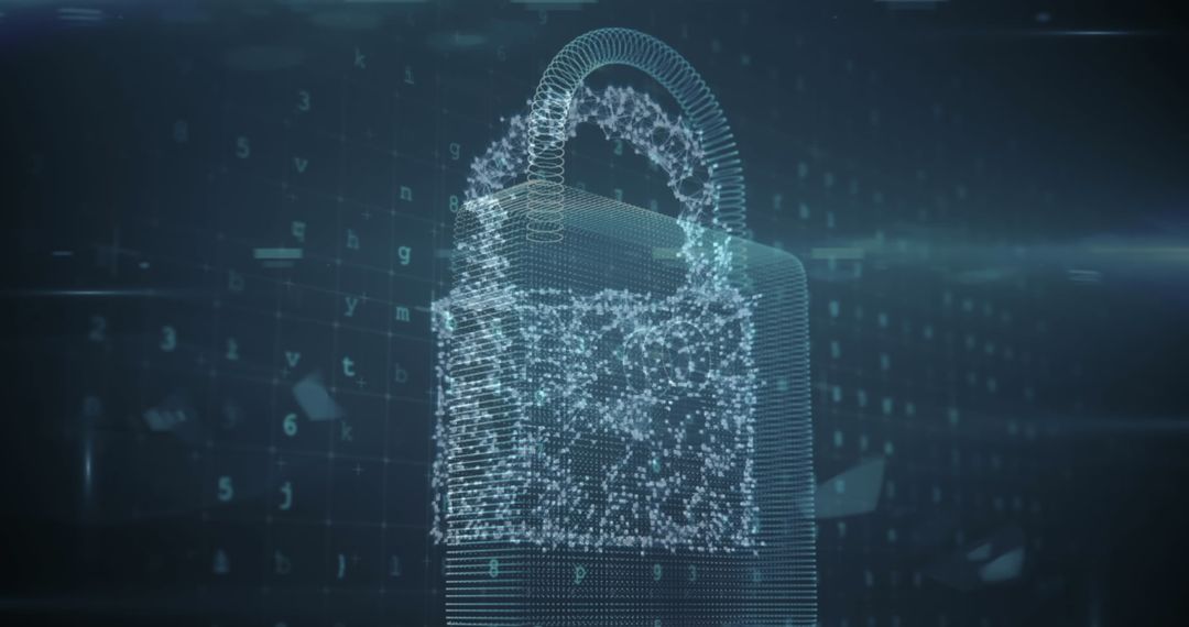 Digital Padlock Future Security Concept