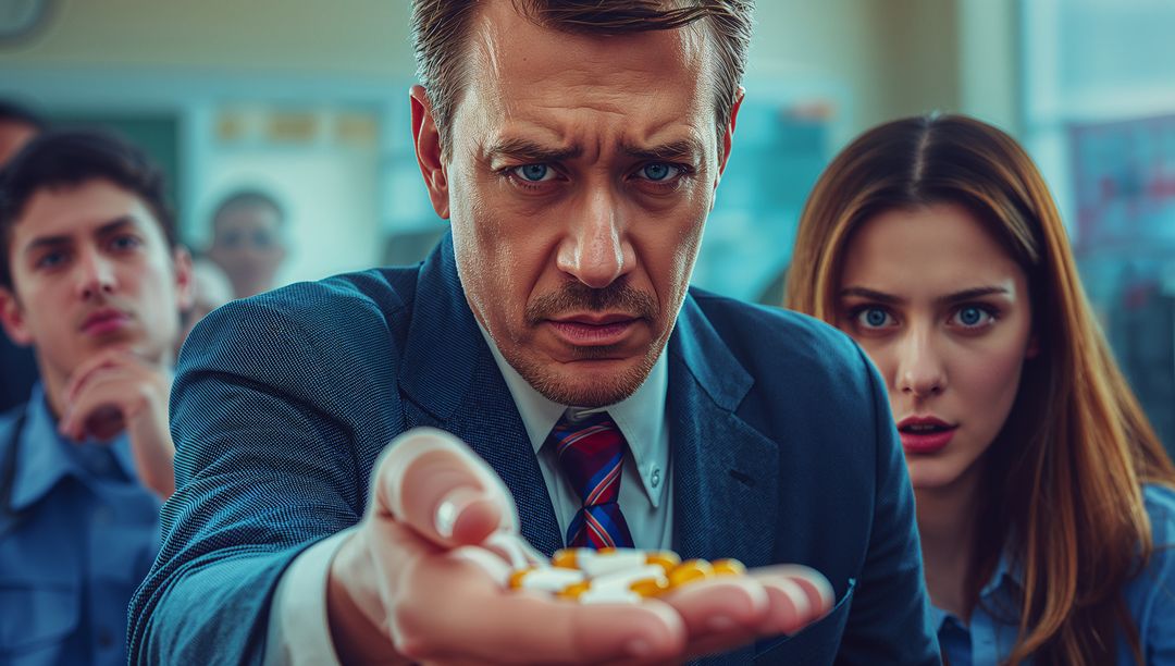 Instructor Handing Capsules to Concerned Students in Classroom