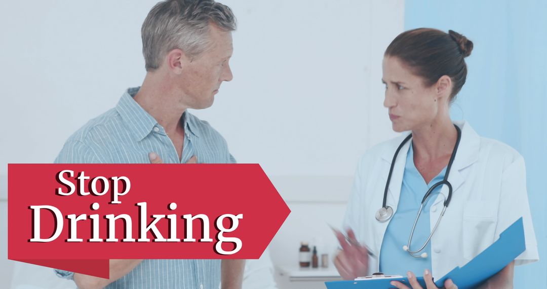 Doctor Consulting Patient About Health Dependency in Clinic Setting