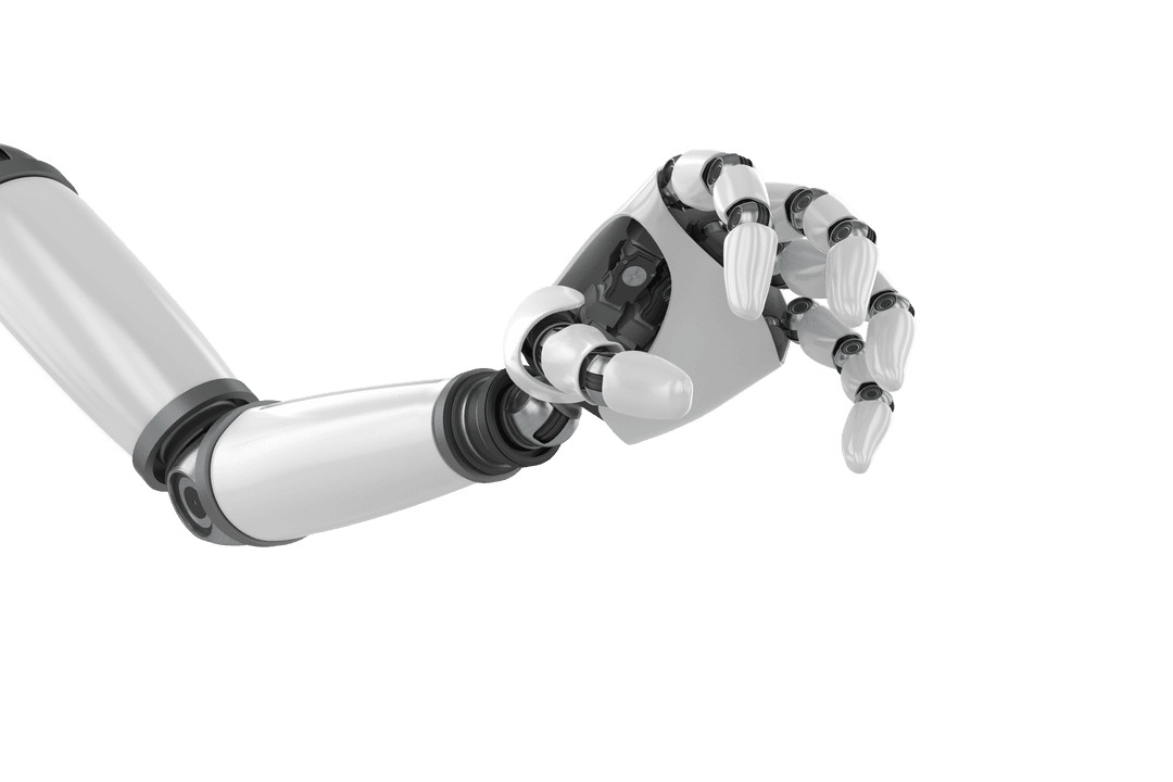 Robotic Arm Gesture Transparent Background Technology Concept