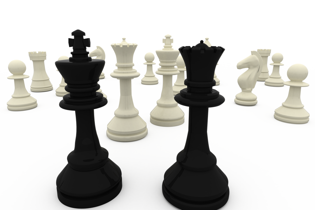 Transparent Chess Kings and Queen Facing White Pieces - Download Free Stock Images Pikwizard.com