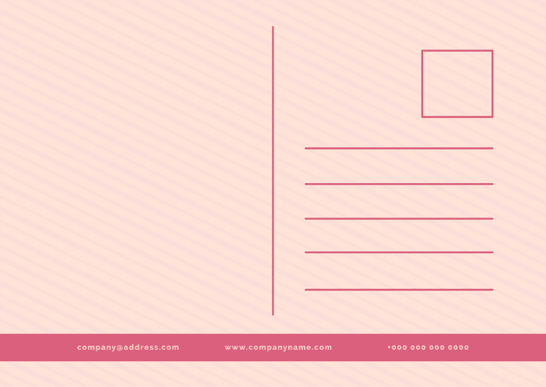 Transparent Pink Postcard Design for Messaging and Communication