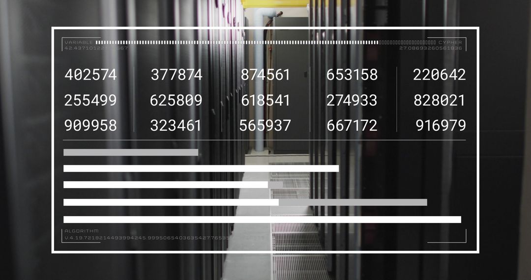 Data Analytics Interface with Server Room Background