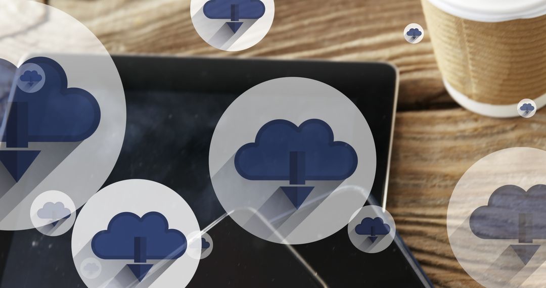 Cloud Computing Concept with Tablet and Digital Icons