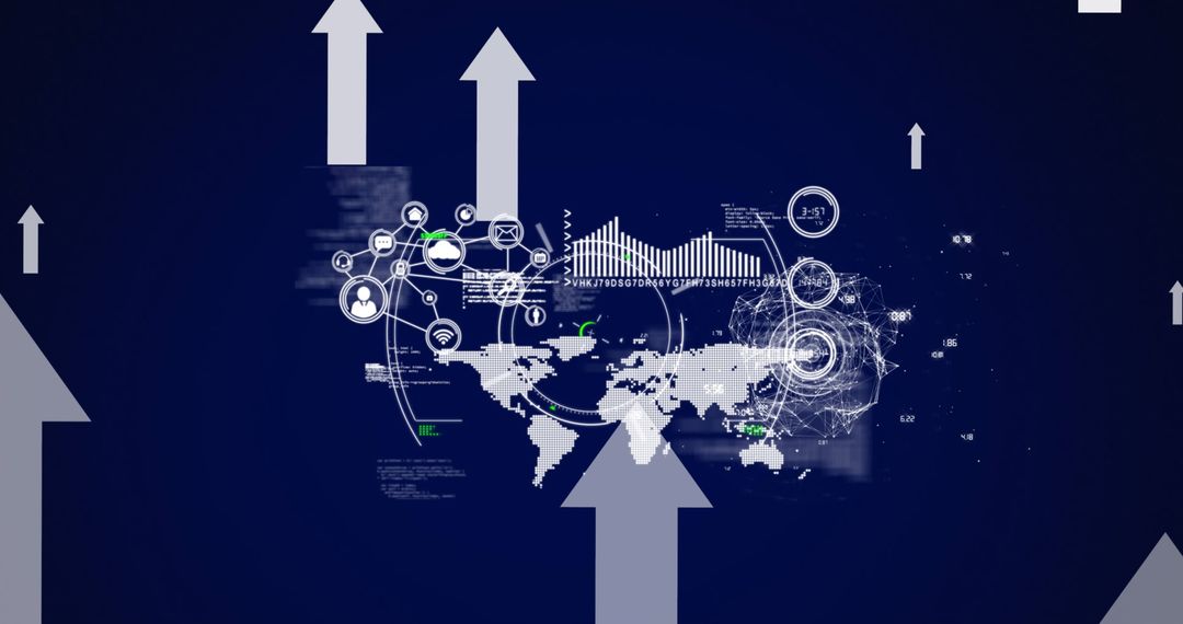 Financial Data Analysis with Digital Global Networking Graphics - Free Images, Stock Photos and Pictures on Pikwizard.com