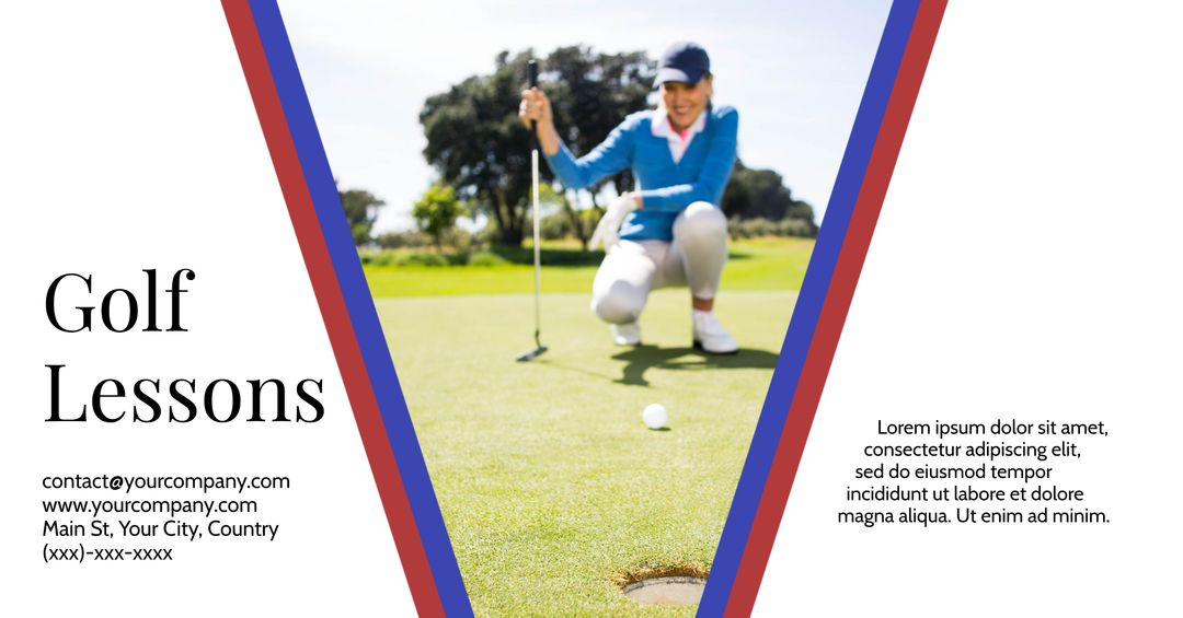 Professional golf lessons advertisement with contact details