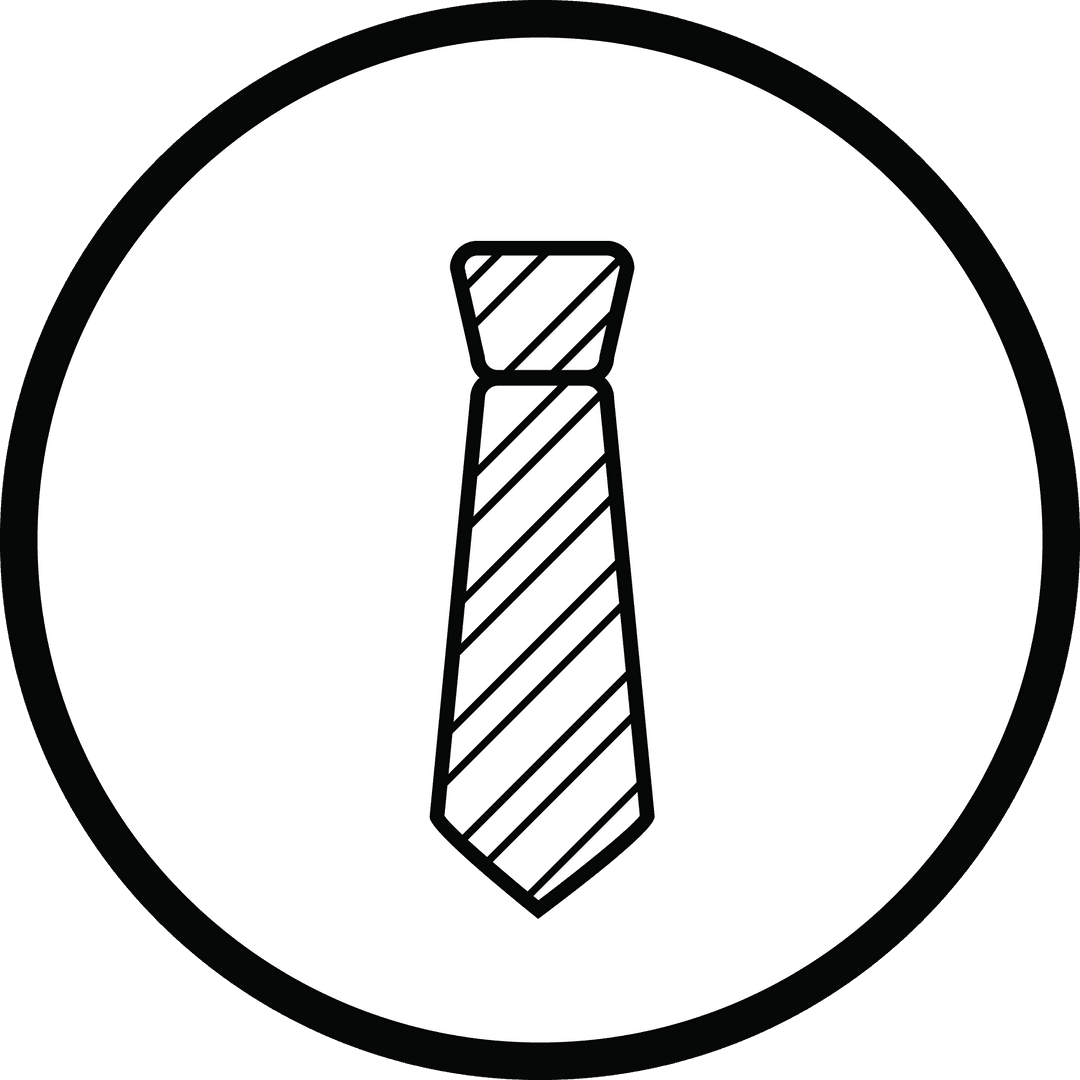 Minimalist Tie Icon Design on Transparent Background