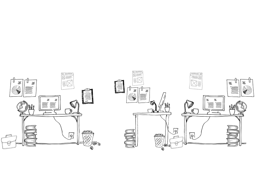 Transparent Business Desks Icon on Transparent Background