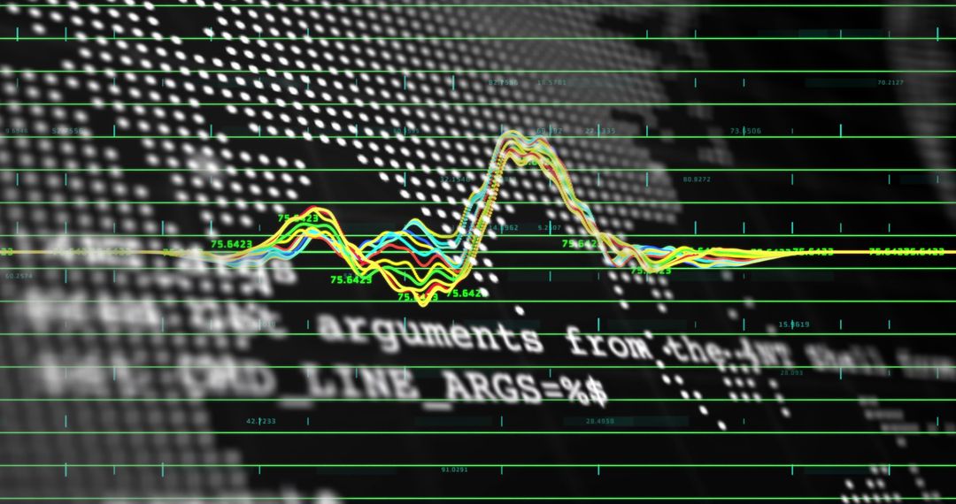 Financial Data Graph Overlay with Technological Elements