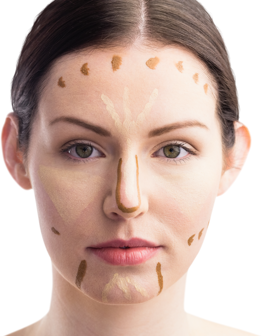 Transparent Portrait of Woman with Contouring Makeup in Studio - Download Free Stock Images Pikwizard.com