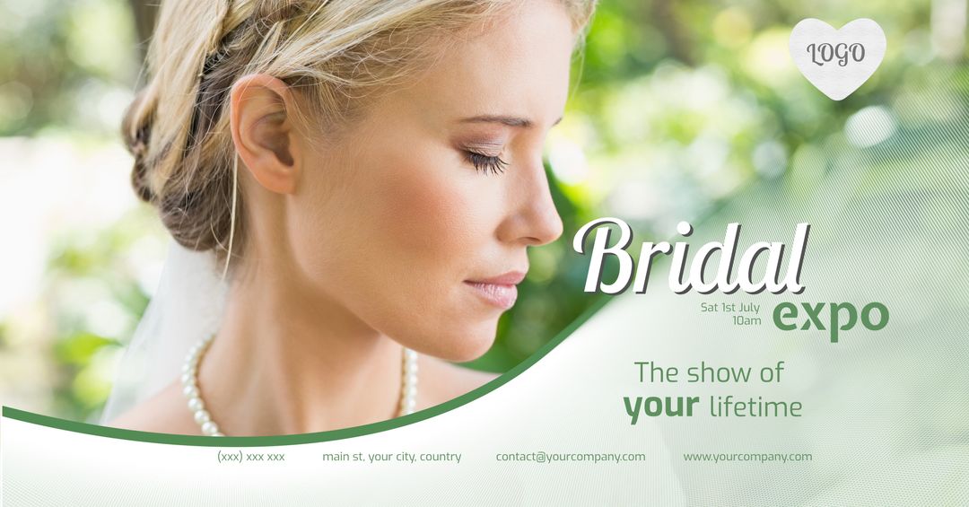 Elegant Bridal Expo Marketing with Serene Bride in Nature - Download Free Stock Templates Pikwizard.com