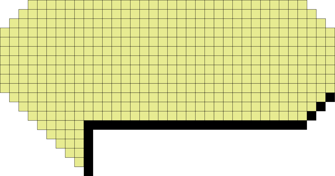 Pixel Text Bubble on Transparent Background for Communication Design