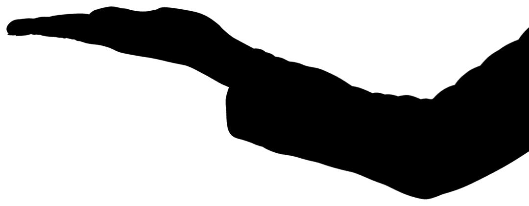 Open Hand Silhouette on Transparent Background for Gestures and People Concepts