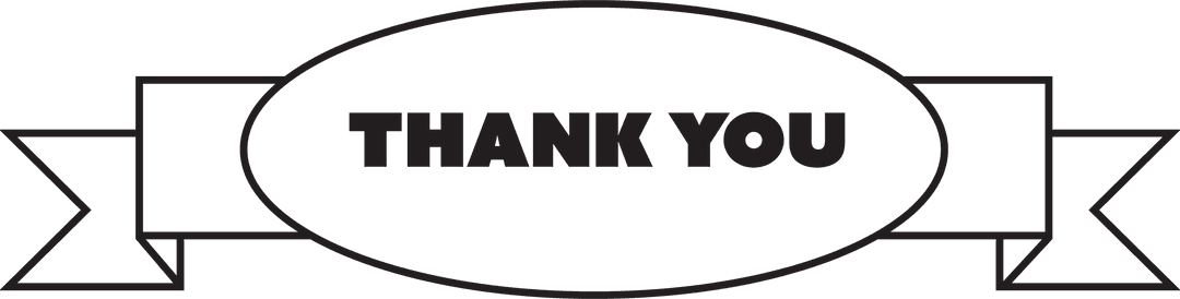 Transparent Thank You Badge with Ribbon Outline