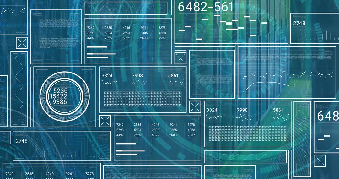 Futuristic Digital Interface with Binary Coding and Data Graphics - Free Images, Stock Photos and Pictures on Pikwizard.com
