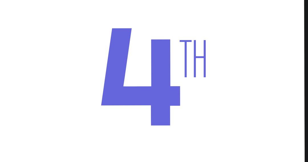 Bold 4th Text Design on White Background