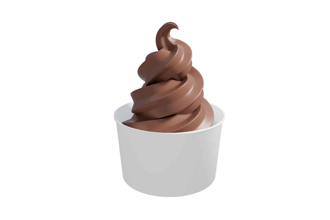 Transparent Digital Illustration of Chocolate Ice Cream Swirl