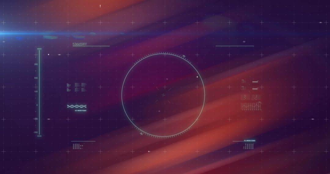 Futuristic Abstract Interface with Circular Display and Lens Flare
