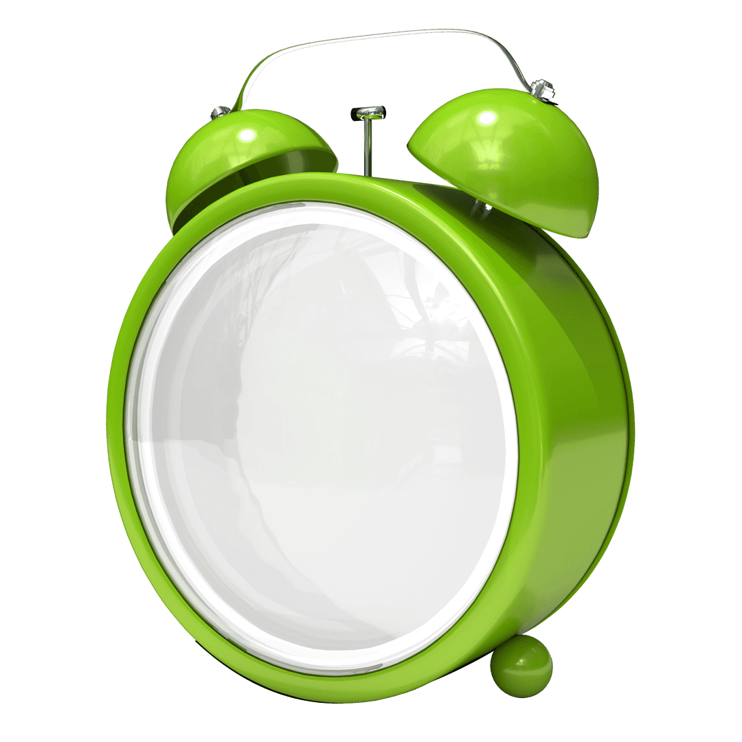 Transparent Green Alarm Clock with Blank Time Face