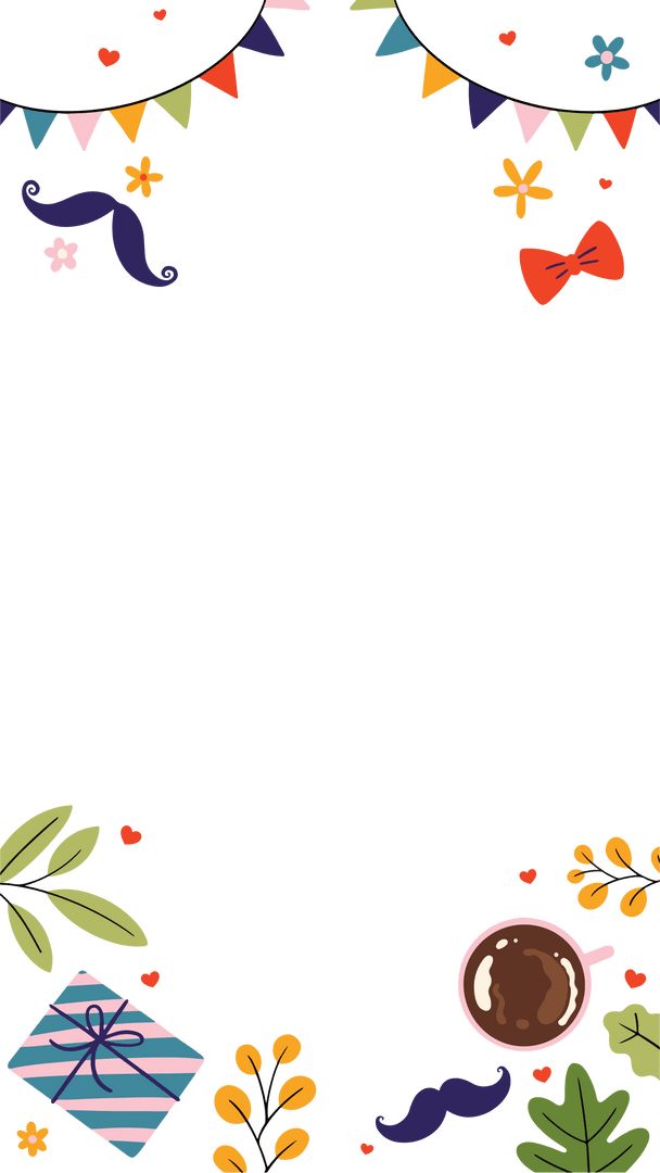 Colorful Transparent Celebration Border with Ornaments and Copy Space