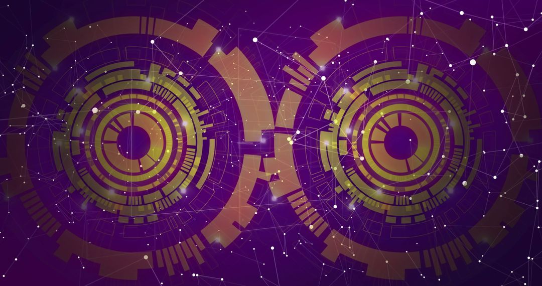 Futuristic Digital Interface with Concentric HUD Rings