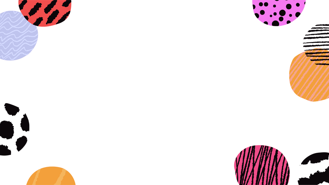 Vibrant abstract patterned circles on transparent background