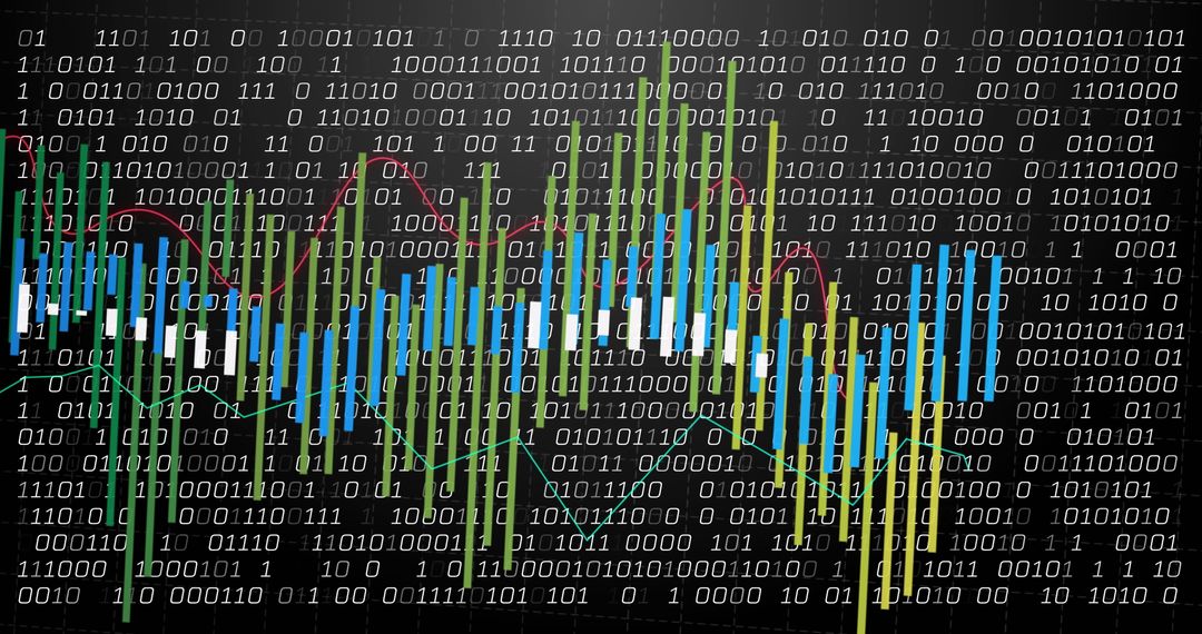Binary Code Financial Data Visualization