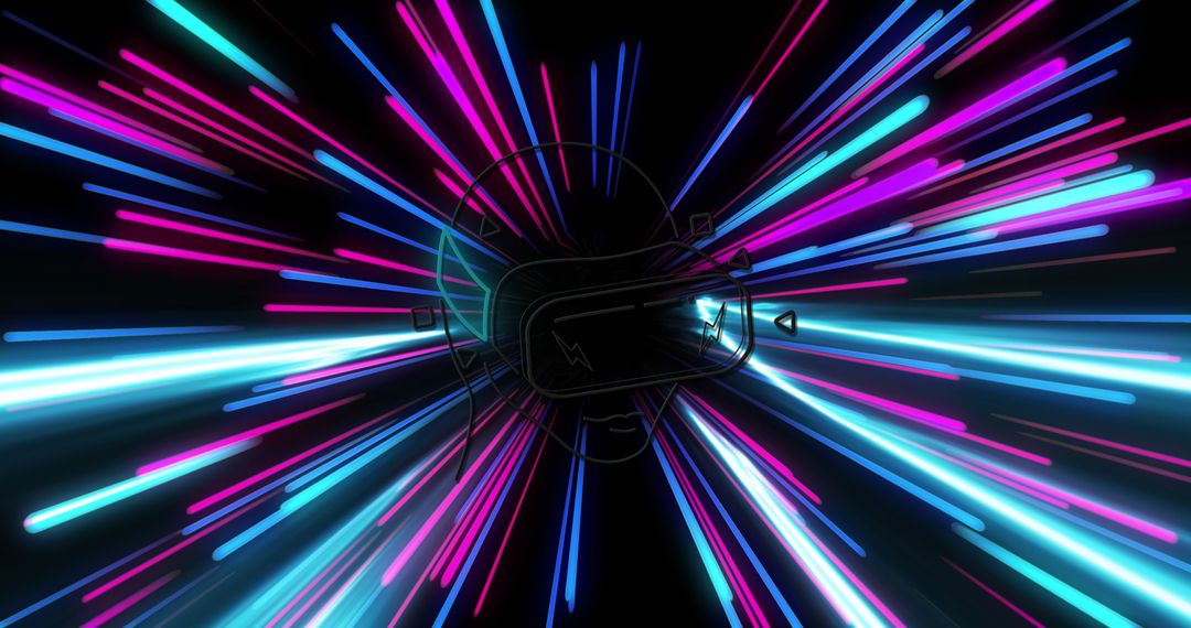Dynamic Neon Light Tunnel with Futuristic Glow
