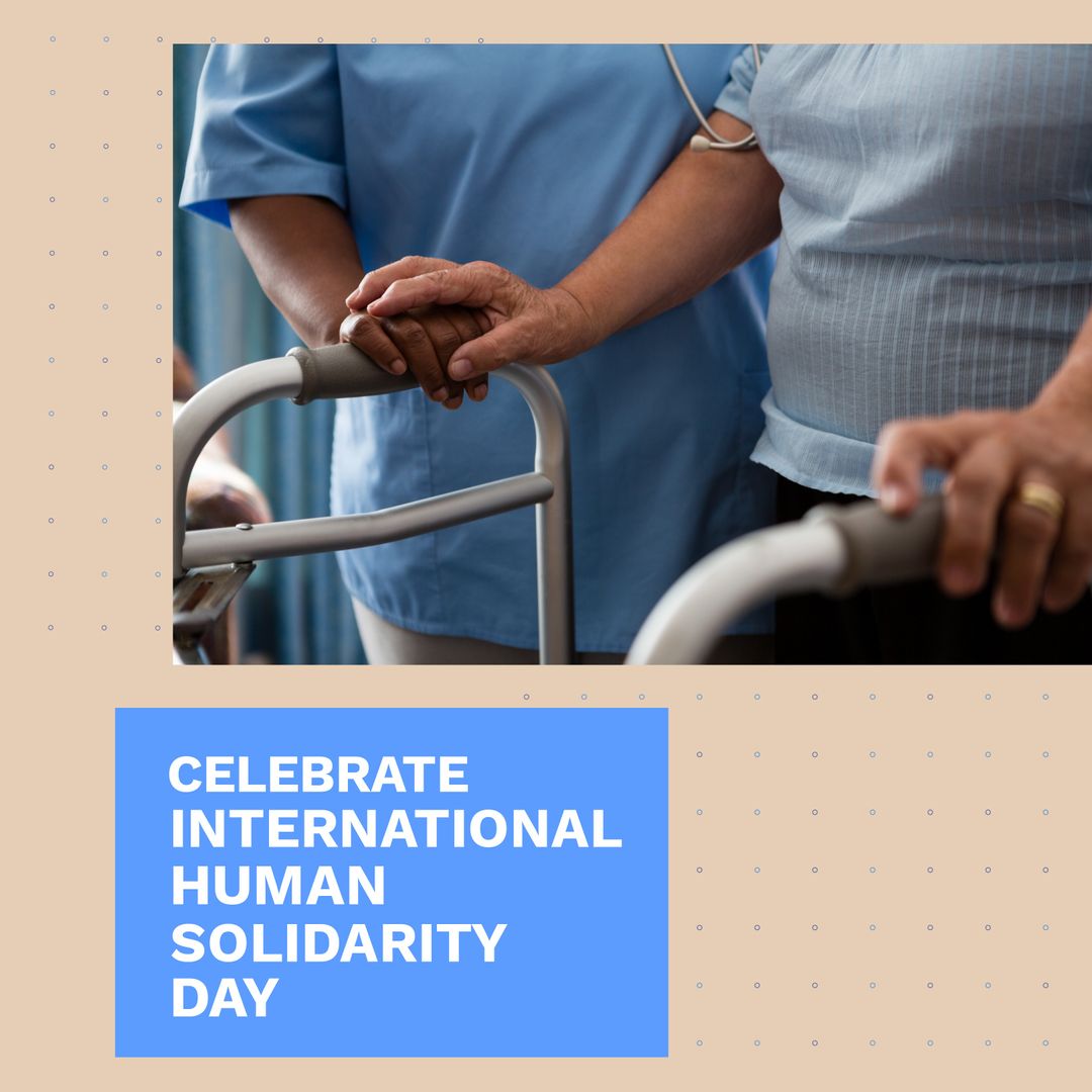 Nurse Assisting Senior with Walker for International Solidarity