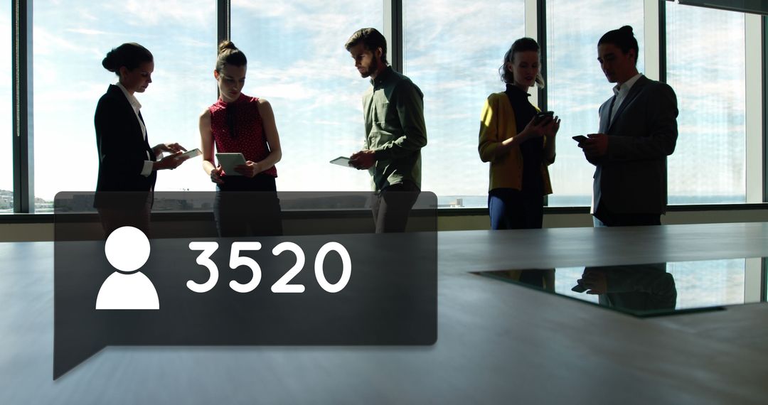 Business Team Analyzing Data and Growth Indicators in Modern Office