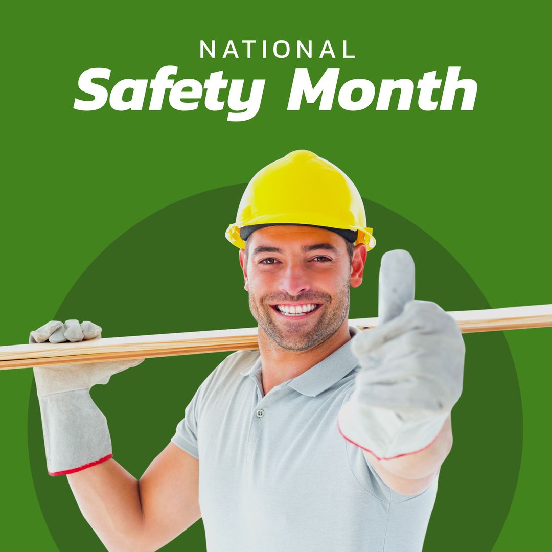 Celebrating National Safety Month: Happy Carpenter Promoting Workplace Safety - Download Free Stock Templates Pikwizard.com