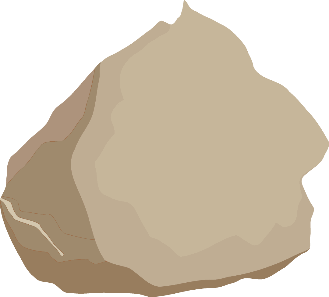 Transparent Background Vector Beige Rock Minimalist Design