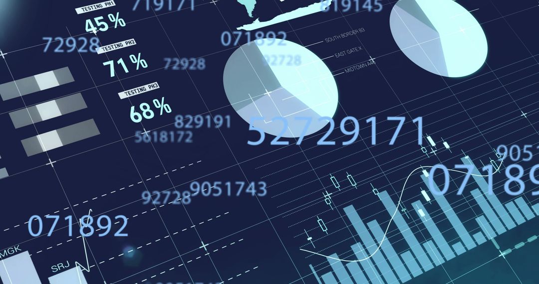 Digital Data Visualization with Charts and Numbers Concept