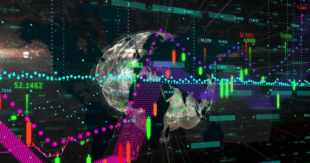 Floating 3D Earth with Financial Data Overlay