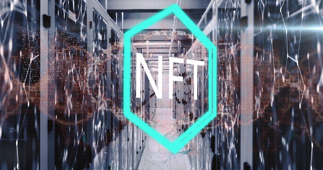 NFT and AI Concepts in Futuristic Server Room