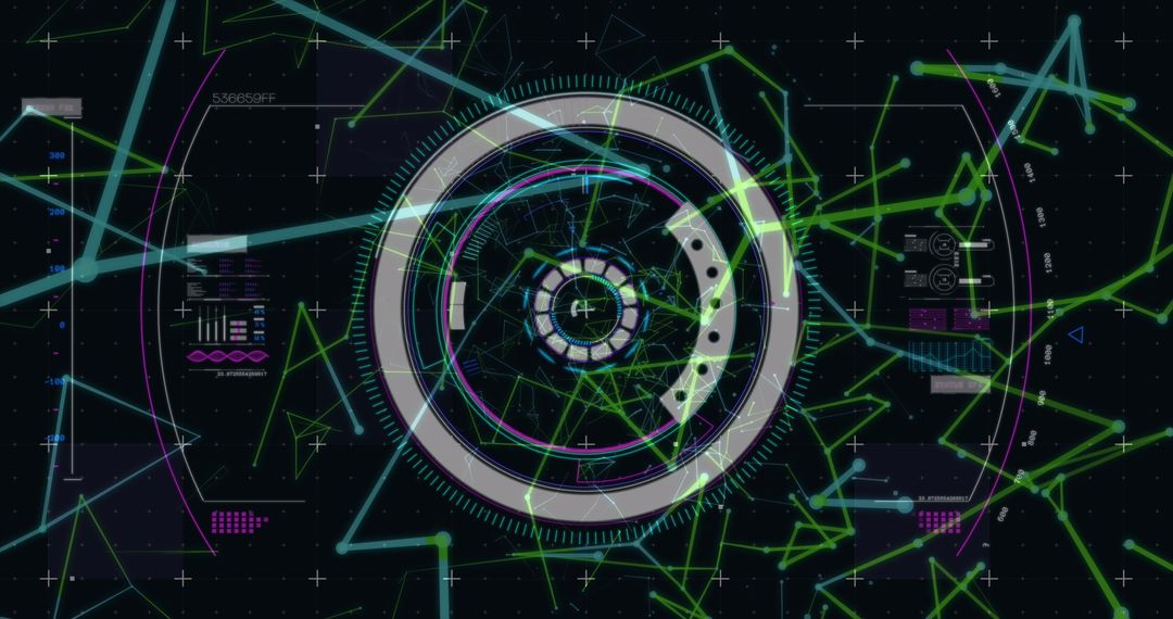 Futuristic Digital Interface with High-Tech Data Analysis