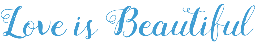 Elegant Handwritten Love is Beautiful Text on Transparent Background