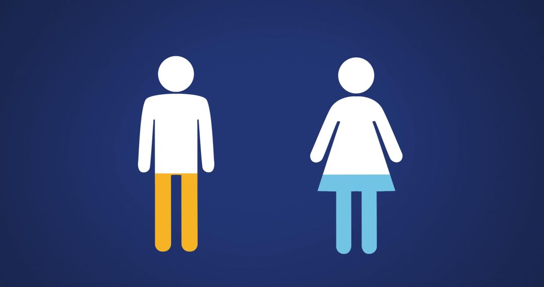 Minimalist Gender Symbols Icons on Blue Background