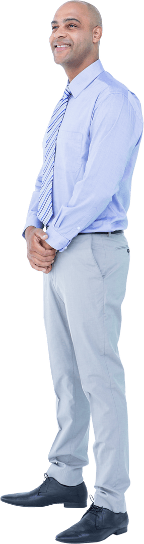 Happy Smiling Biracial Businessman on Transparent Background