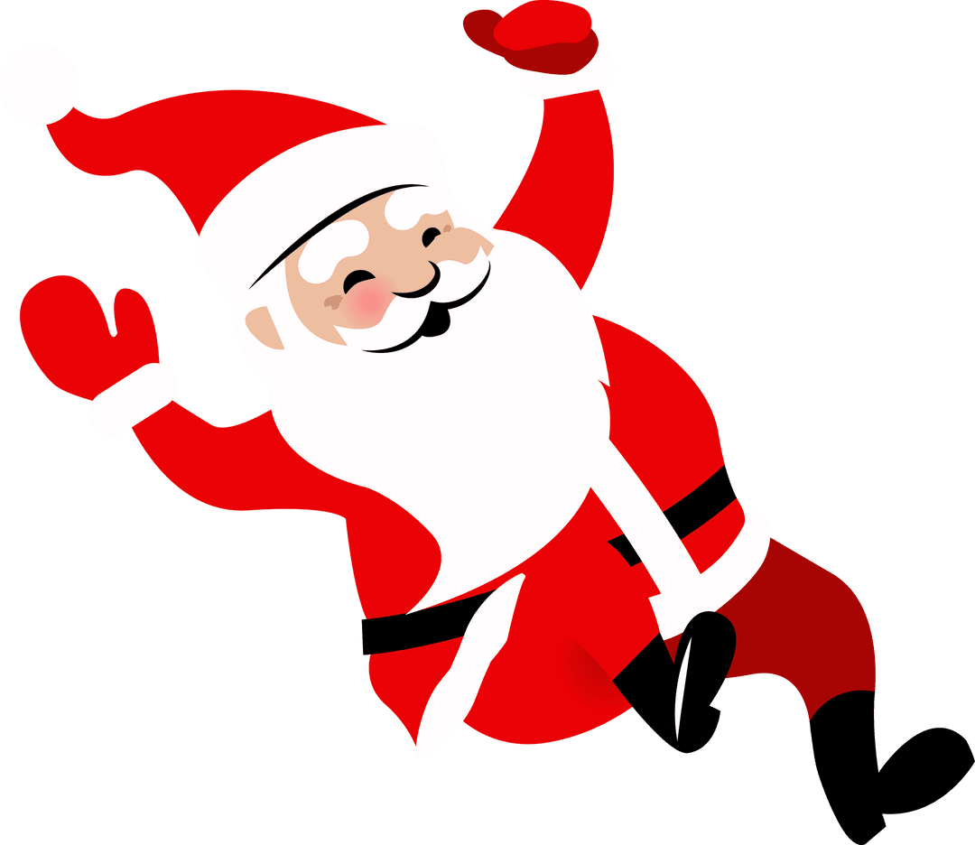 Flying Cartoon Santa Claus with Transparent Background