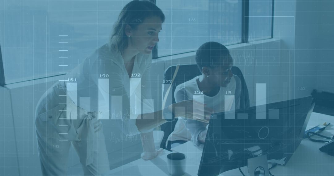 Team Leader and Specialist Analyzing Data on Computer Screen