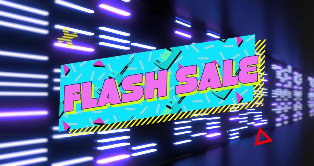 Futuristic Neon Flash Sale Concept with Dynamic Lighting